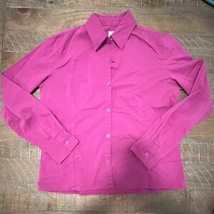 Anne Klein Blouse Long Sleeve Button Down Top Size 8